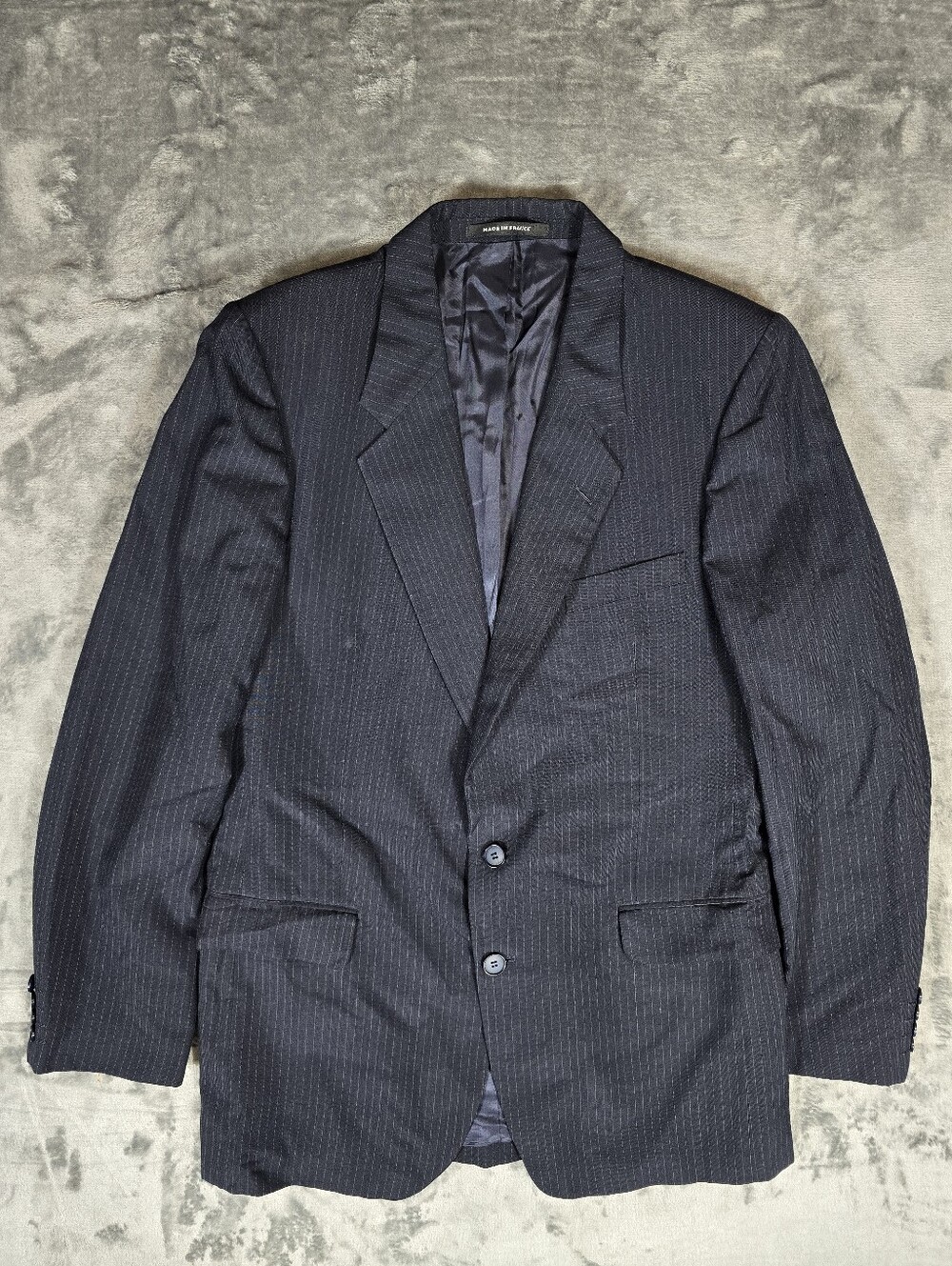 Vtg Yves Saint Laurent Single Breasted Pinstripe Suit Blazer Sz Med France Wool